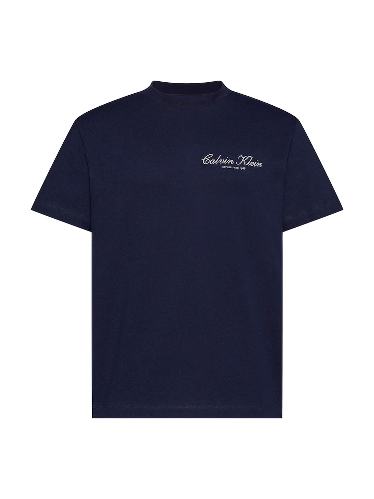 Calvin Klein Blue Embroidered Logo T-Shirt - Image 5 of 5