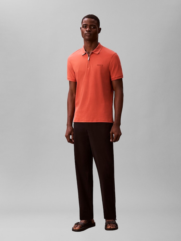 Calvin Klein Pink Cotton Piqué Polo Shirt - Image 1 of 5