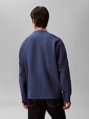 Calvin Klein Blue Double Rib Logo Cardigan - Image 3 of 5