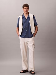Calvin Klein Blue Stretch Woven Shirt - Image 3 of 5