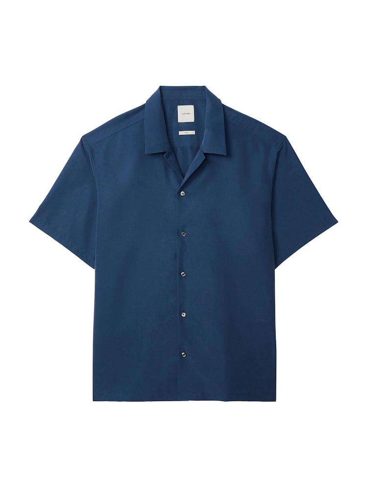 Calvin Klein Blue Stretch Woven Shirt - Image 5 of 5