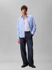 Calvin Klein Blue Woven Cotton Stretch Shirt - Image 1 of 5
