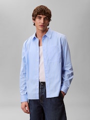 Calvin Klein Blue Woven Cotton Stretch Shirt - Image 2 of 5