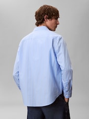 Calvin Klein Blue Woven Cotton Stretch Shirt - Image 3 of 5