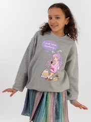 Brands In Grey K-Pop Just Love Reading Sweat Top - Image 1 of 5