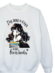 Brands In White K-Pop Girl Loves Books Sweat Top - Image 4 of 5