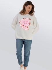 Brands In White Valentine's Day Cake Love You More Sweat Top - Image 2 of 5