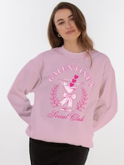 Brands In Pink Valentine's Day Galentine's Social Club Sweat Top - Image 1 of 5