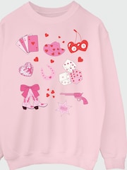 Brands In Pink Valentine's Day Cowgirl Sweat Top - Image 4 of 5