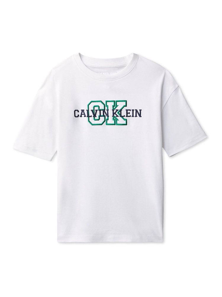 Calvin Klein Blue Short Sleeve Cotton T-Shirt - Image 5 of 5 Calvin Klein Blue Short Sleeve Cotton T-Shirt - Image 5 of 5