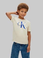 Calvin Klein Natural Short Sleeve Cotton T-Shirt - Image 1 of 5