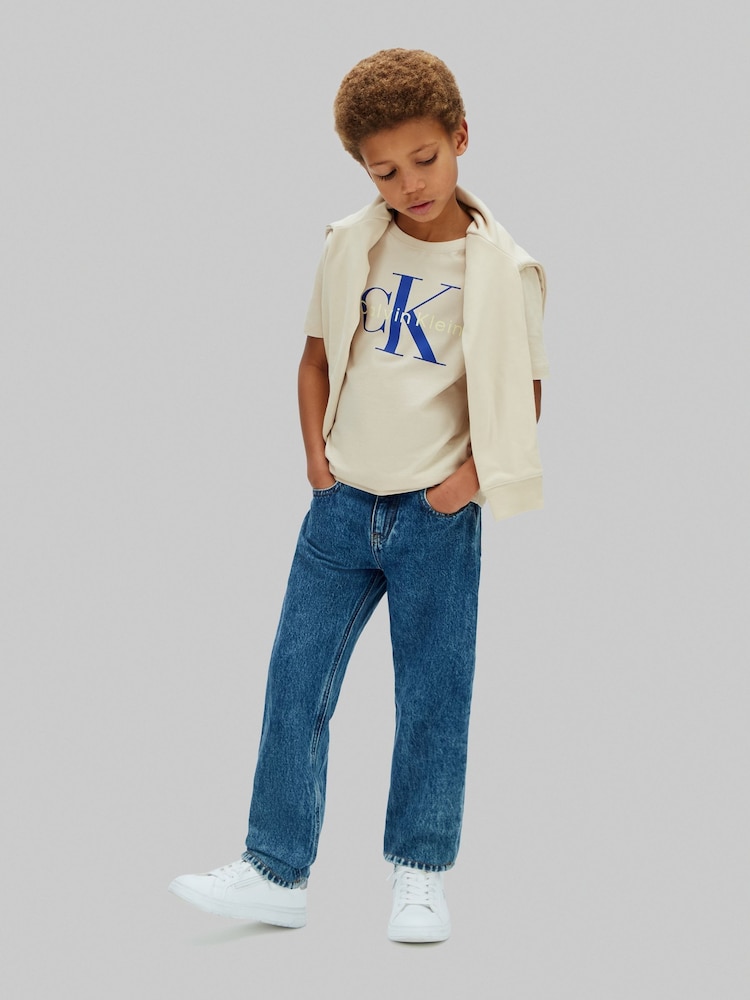 Calvin Klein Natural Short Sleeve Cotton T-Shirt - Image 2 of 5