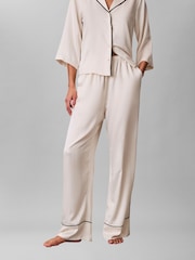 Calvin Klein White Satin Lounge Pants - Image 1 of 4