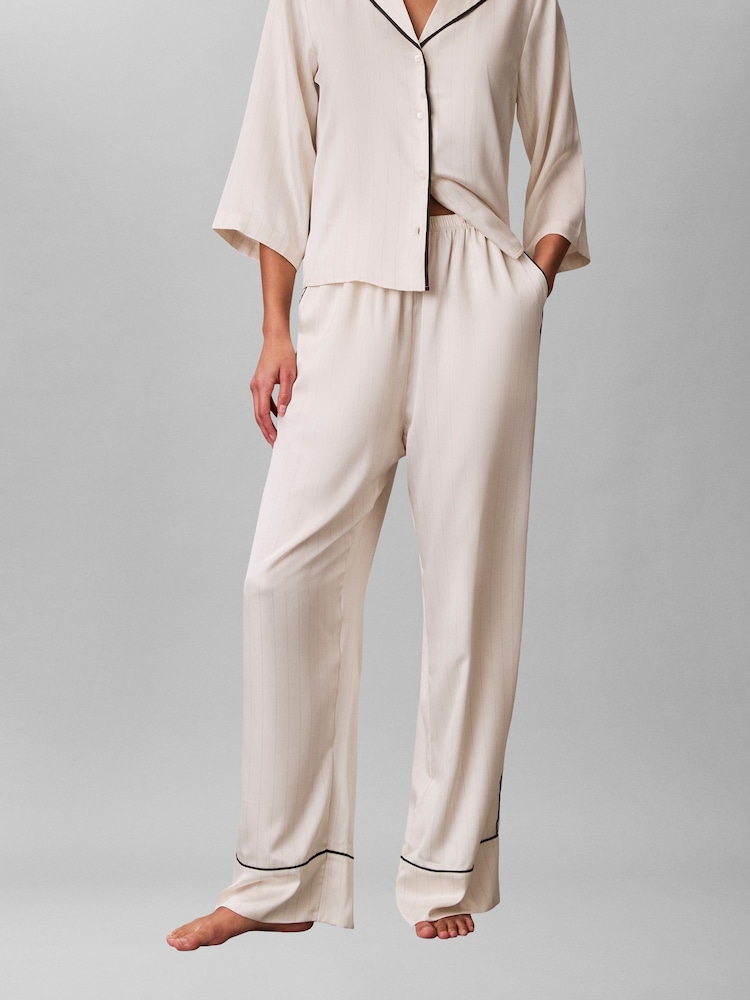 Calvin Klein White Satin Lounge Pants - Image 1 of 4