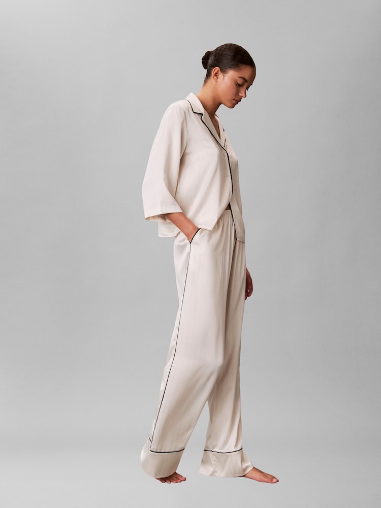 Calvin Klein White Satin Lounge Pants - Image 2 of 4