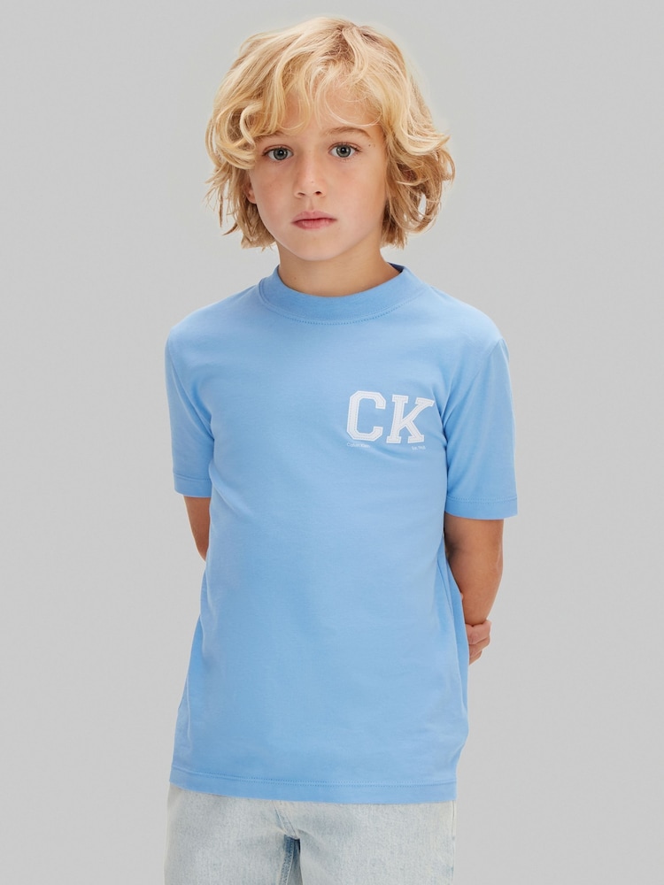 Calvin Klein Blue Short Sleeve Cotton T-Shirt - Image 1 of 5