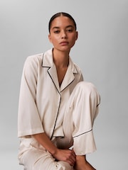 Calvin Klein White Satin Lounge  Pyjama Shirt - Image 4 of 6