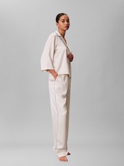 Calvin Klein White Satin Lounge  Pyjama Shirt - Image 5 of 6