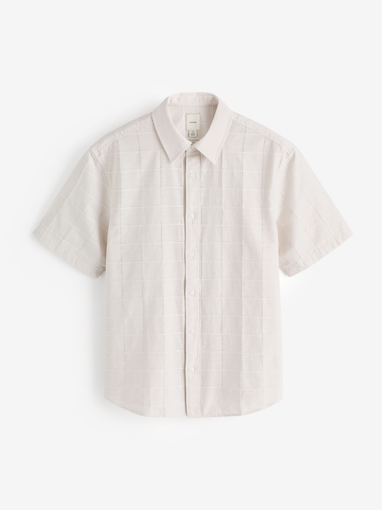 Calvin Klein White Cotton Stretch Woven Shirt - Image 6 of 6