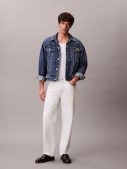 Calvin Klein Jeans Classic Denim Straight White Jeans - Image 1 of 6