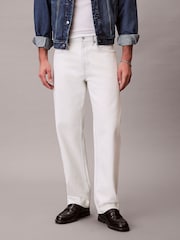 Calvin Klein Jeans Classic Denim Straight White Jeans - Image 3 of 6