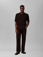 Calvin Klein Black Linen Blend  Polo Shirt - Image 1 of 6