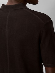 Calvin Klein Black Linen Blend  Polo Shirt - Image 5 of 6