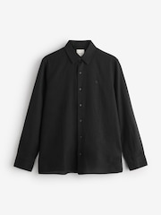 Calvin Klein Black Stretch Woven Linen Shirt - Image 2 of 2