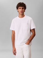 Calvin Klein White Chest Pocket Badge T-Shirt - Image 2 of 5