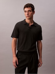 Calvin Klein Black Blend Crew Neck Polo Shirt - Image 1 of 6