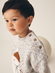 ប្រផេះ - Christmas Knitted Crew Neck Cardigan (3mths-10yrs) - រូបភាព 3 នៃ 3