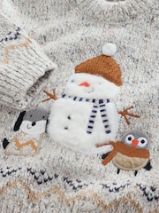 Grey Christmas Crew Neck Jumper (3mths-10yrs) - Image 6 of 7