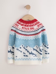 紅／藍色 - Christmas Knitted Crew Neck Polo Shirt (3mths-10yrs) - 圖片 2/4