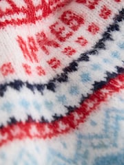 紅／藍色 - Christmas Knitted Crew Neck Polo Shirt (3mths-10yrs) - 圖片 3/4