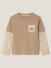 Monsoon Brown Explore Graphic Long Sleeve T-Shirt - Image 1 of 4