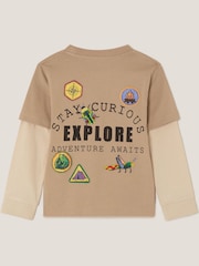 Monsoon Brown Explore Graphic Long Sleeve T-Shirt - Image 2 of 4