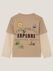Monsoon Brown Explore Graphic Long Sleeve T-Shirt - Image 3 of 4