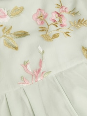 Monsoon Green Azalea Floral Embroidered Ruffle Jumpsuit - Image 3 of 3