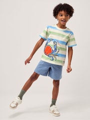 Monsoon Blue Plain Cotton Pull On Shorts - Image 1 of 1