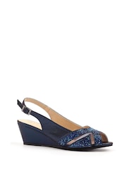 Lunar Navy Blue Emmerline Slingback Wedges - Image 1 of 6