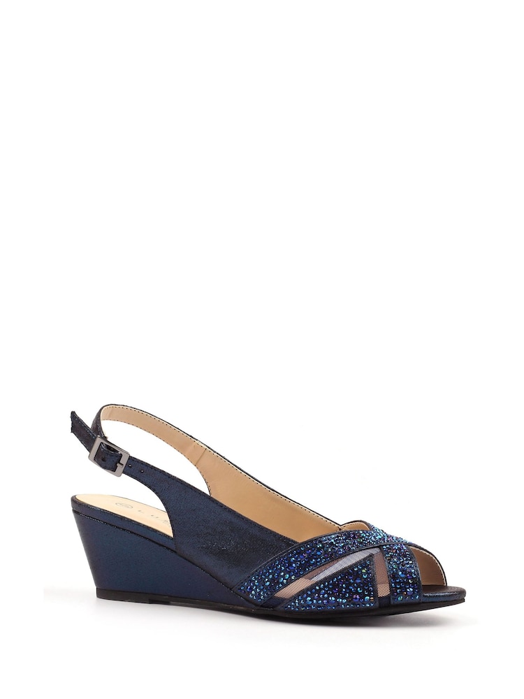Lunar Navy Blue Emmerline Slingback Wedges - Image 1 of 6