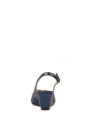 Lunar Navy Blue Emmerline Slingback Wedges - Image 4 of 6