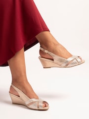 Lunar Gold Emmerline Gold Slingback Wedge - Image 1 of 7