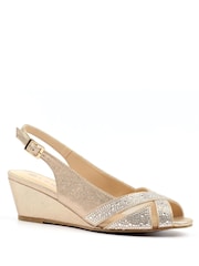 Lunar Gold Emmerline Gold Slingback Wedge - Image 3 of 7