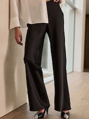 Black N. Premium Satin Wide Leg Trousers - Image 2 of 7
