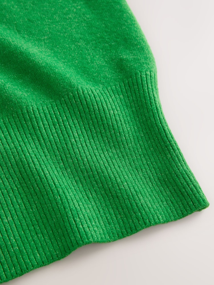 Bright Green Supersoft Short Sleeve Knitted Top - Image 3 of 3