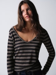 The Set 3 Pack V-Neck Sheer Long Sleeve Tops - Bild 1 von 11