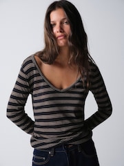 The Set 3 Pack V-Neck Sheer Long Sleeve Tops - Bild 4 von 11