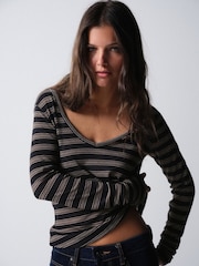 The Set 3 Pack V-Neck Sheer Long Sleeve Tops - Bild 5 von 11