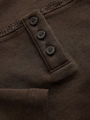 The Set 4 Pack Lace Henley Long Sleeve T-Shirts Brown/Oat Marl/Neutral/White - Image 10 of 11